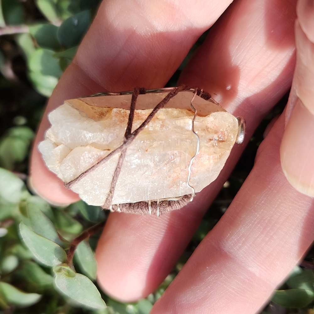 Raw quartz crystal from Mount Ida Arkansas handmade pendant